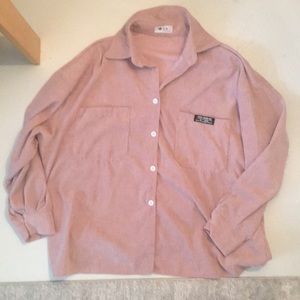 light pink corduroy button down